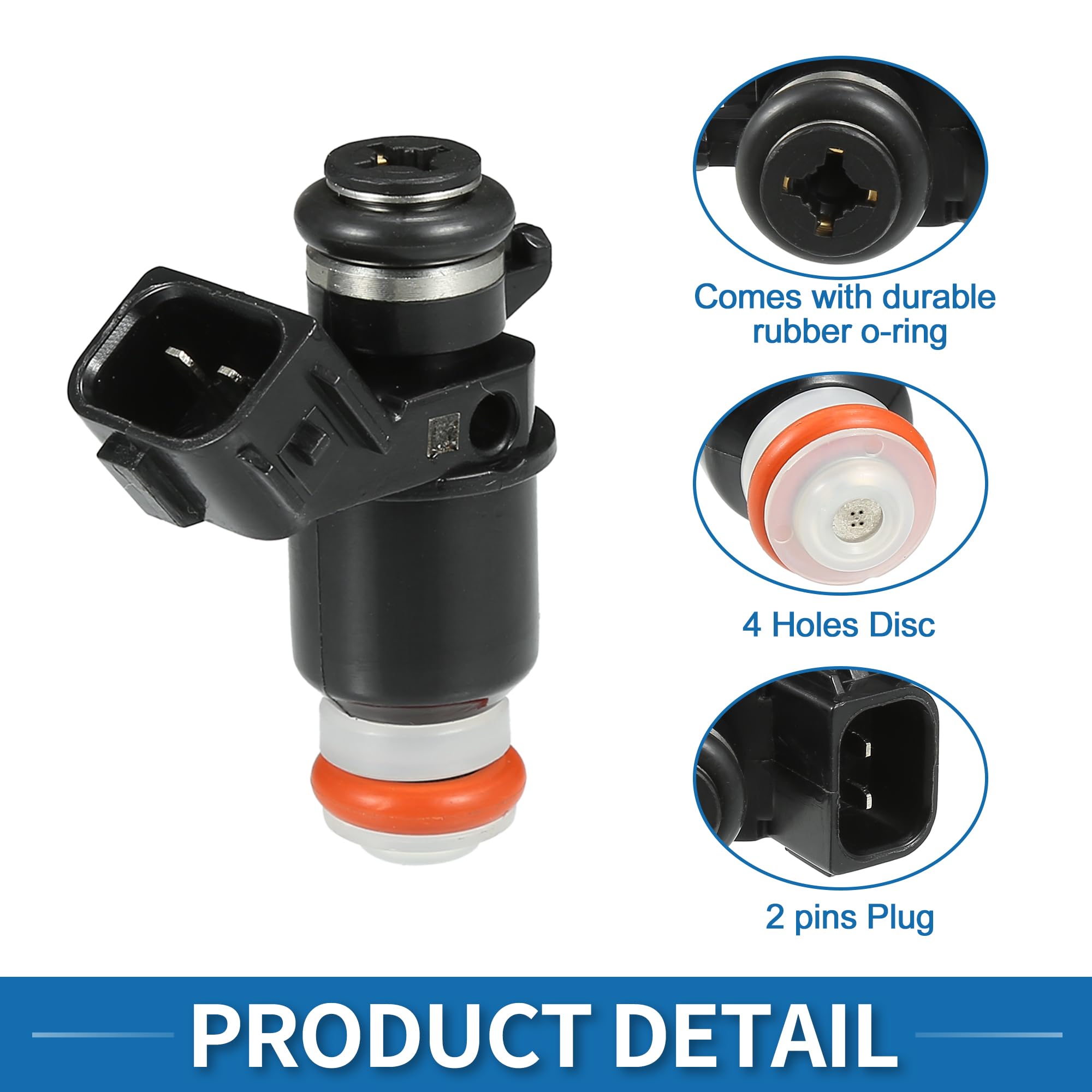 A ABSOPRO Iniettore Di Carburante Per Honda Civic 01-05 4 Pezzi | Colore Nero, Materiale Metallo Plastica, Tensione 12V, OE 16450-PLC-003, Per DX LX Value Package D17A6