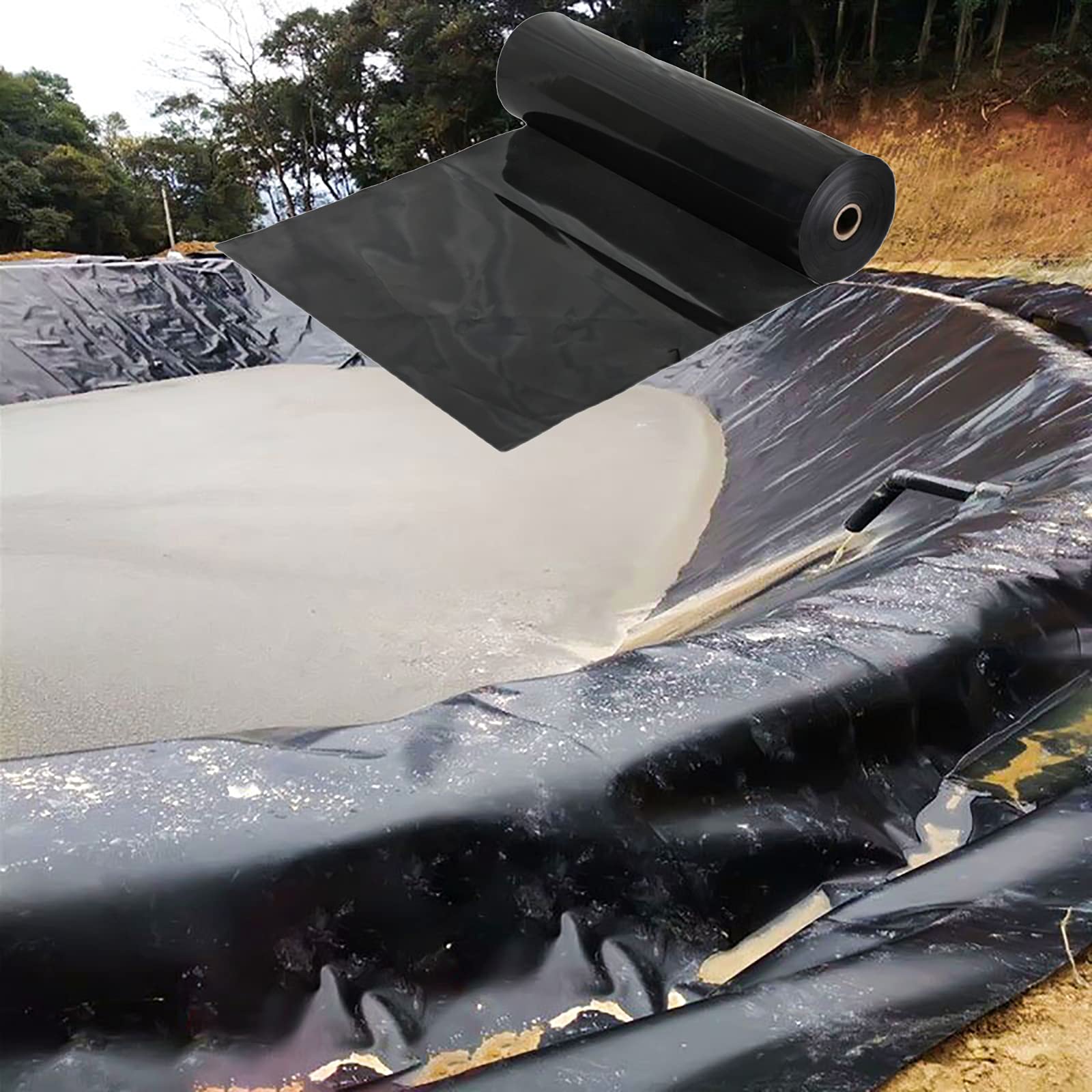 Bâche D'étang,Bâche pour Bassin Jardin,Bâche à Bassin HDPE de Jardin de piscines,Bassin d'eau Jardin Étangs Koï Bâche Agricole Étanche 0.2mm Noir