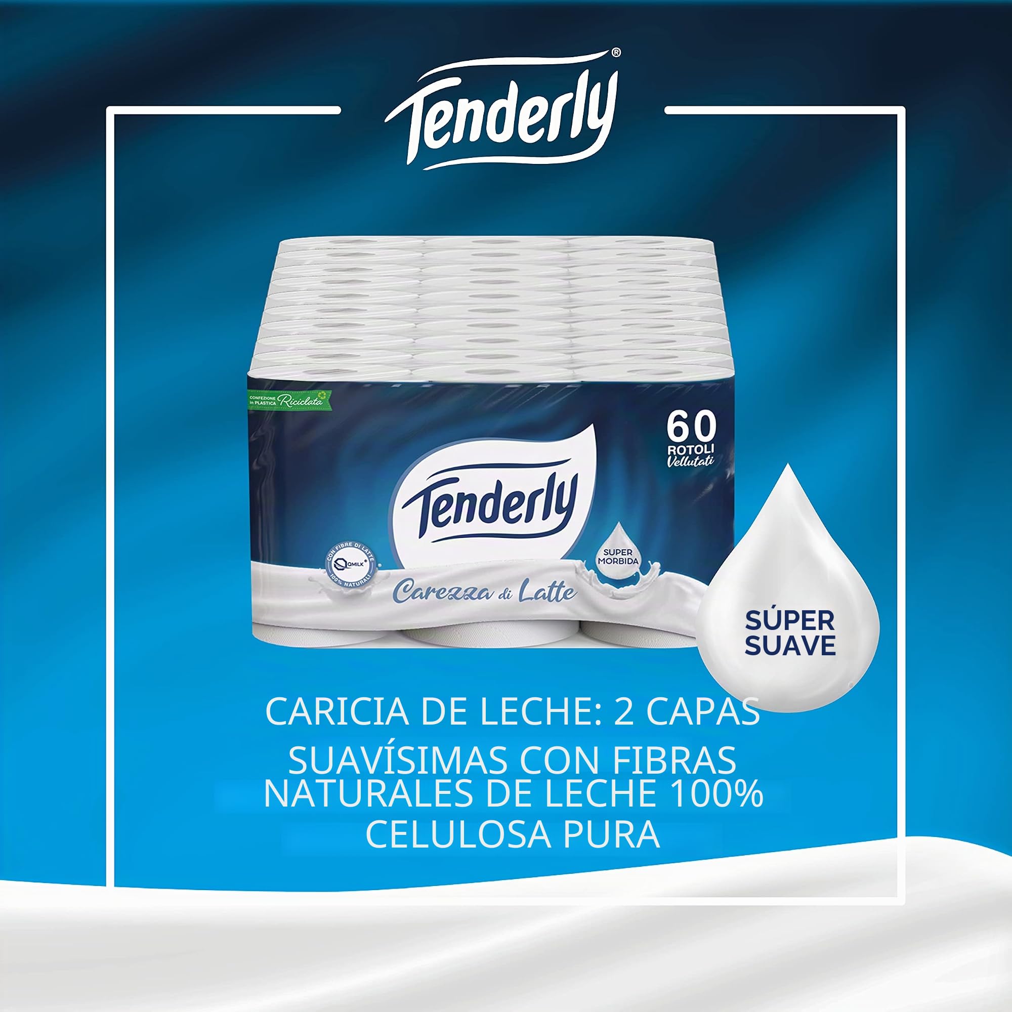 Papel higiénico Tenderly Carezza de Leche 60 rollos