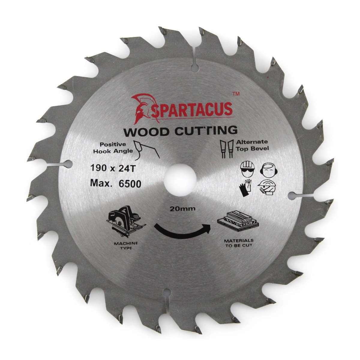 Spartacus Wood Cutting Circular Saw Blade 190Mm X 20Mm Bore 24 Teeth
