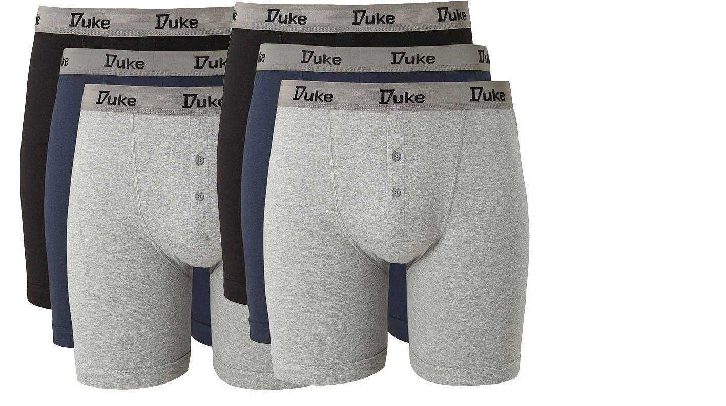 Duke London - Calzoncillos tipo bóxer para hombre, 6 unidades, con botones