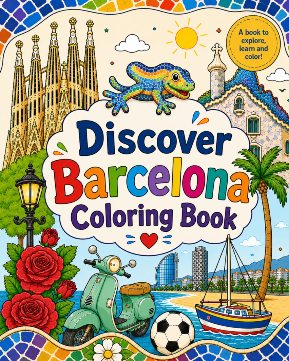 Discover Barcelona Coloring Book