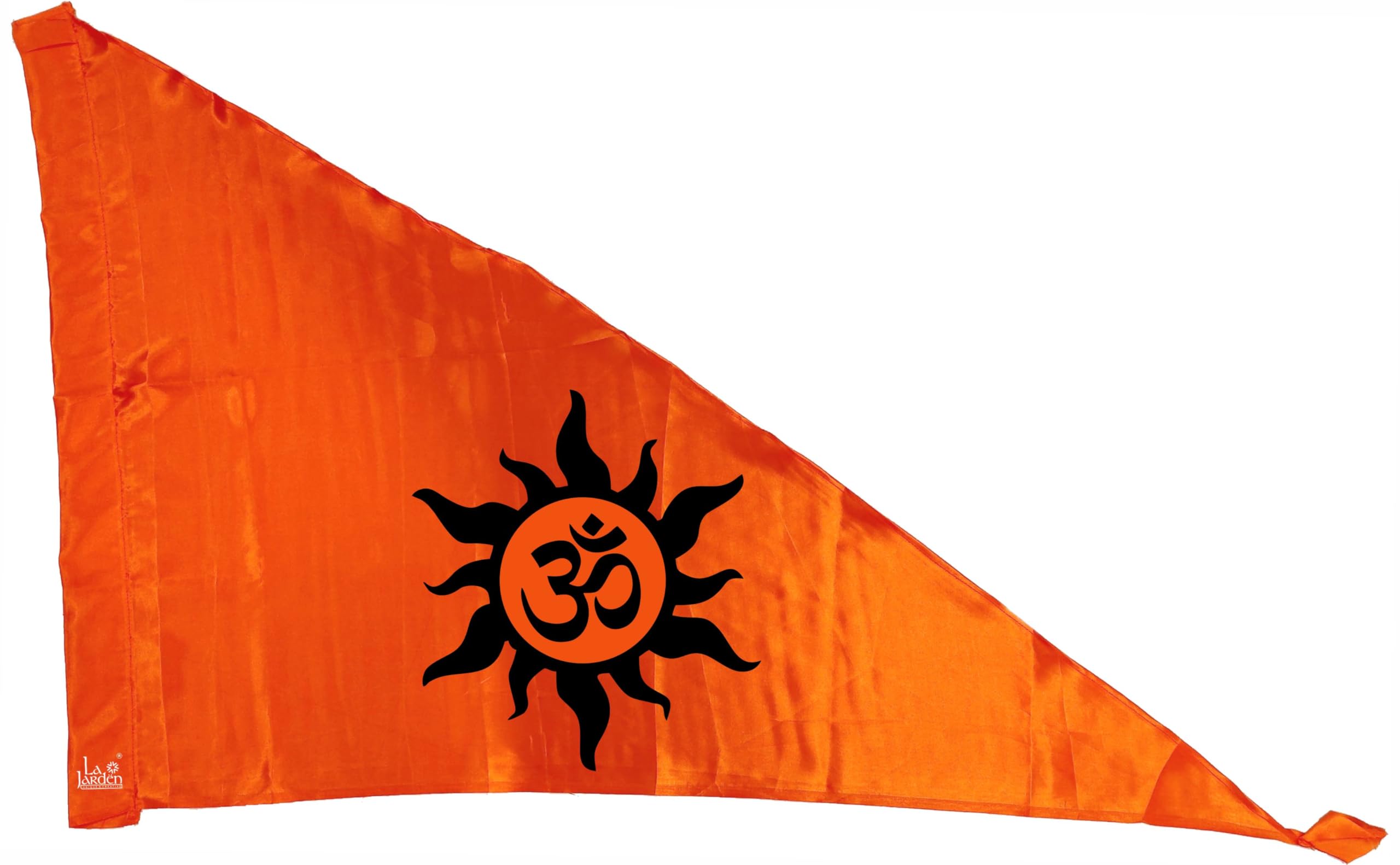 La Jarden? Bhagwa, Flag, LARGE FLAG Black Aum with Sun rays printed on silky satin orange flag, Orange flag for Yoga, Meditation, Omshanti bhawan, Bhagwa dhwaj for temple, house & religious purpose (36x54 inches) 1 nos.-image-9