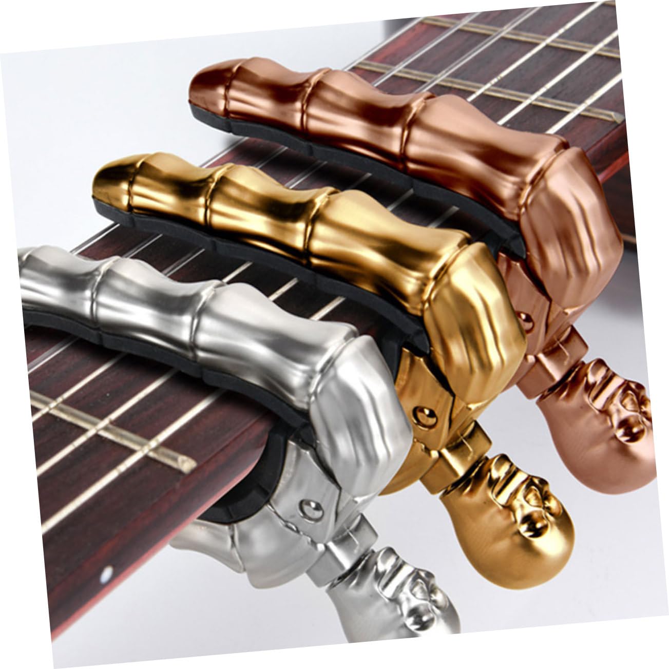 ibasenice 2St Gitarre Kapodaster Ukulele Clip-On-Tuner Bassgitarren Bassknopf gitarren capo gitarren-kapodaster -Design Kapodaster praktischer Sandhi-Clip Zinklegierung