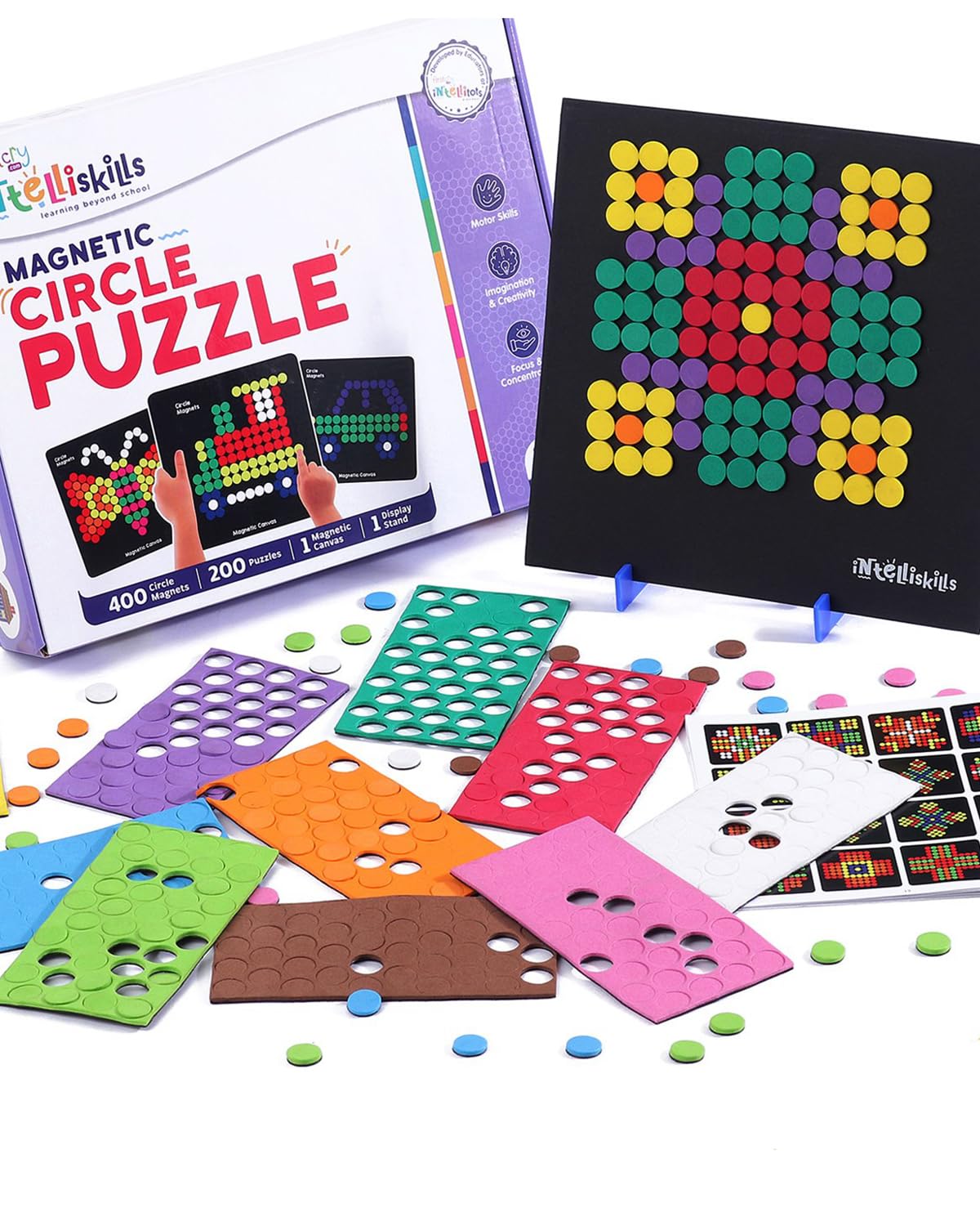 See full amazon price history chart for Intelliskills Premium 400 Pieces Colourful Magnetic Circle Puzzle|Fun with 200+ Different Puzzles with 1 Magnetic Canvas & 1 Display Stand | BIS Certified | Best Gifts for Boys & Girls | 4+ Years Intelliskills Premium 400 Pieces Colourful Magnetic Circle Puzzle|Fun with 200+ Different Puzzles with 1 Magnetic Canvas & 1 Display Stand | BIS Certified | Best Gifts for Boys & Girls | 4+ Years (B0C1G8DG6H) Amazon Price History, Amazon Price Tracker