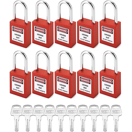 2Pcs Blue Lockout Tagout Padlocks - 1-1/2" Steel Shackle Safety Locks