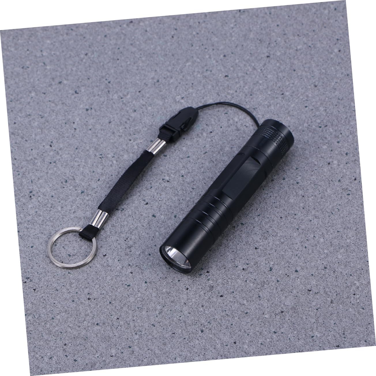 Uonlytech Led Pocket Torch Flashlight with Keyring for Outdoor Activities Made from Aluminum Alloy for Camping Hiking and Emergencies Black No Battery Included