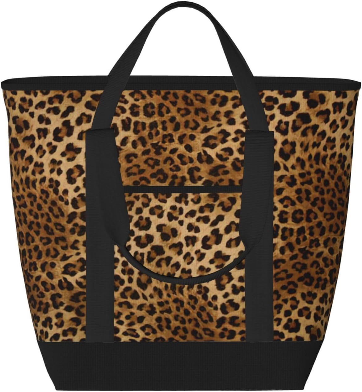 Cute Leopard Print Large Cooler Bag Tote Bag,Reusable Grocery Bag,Lunch Box Bag, For Picnic Beach Camping