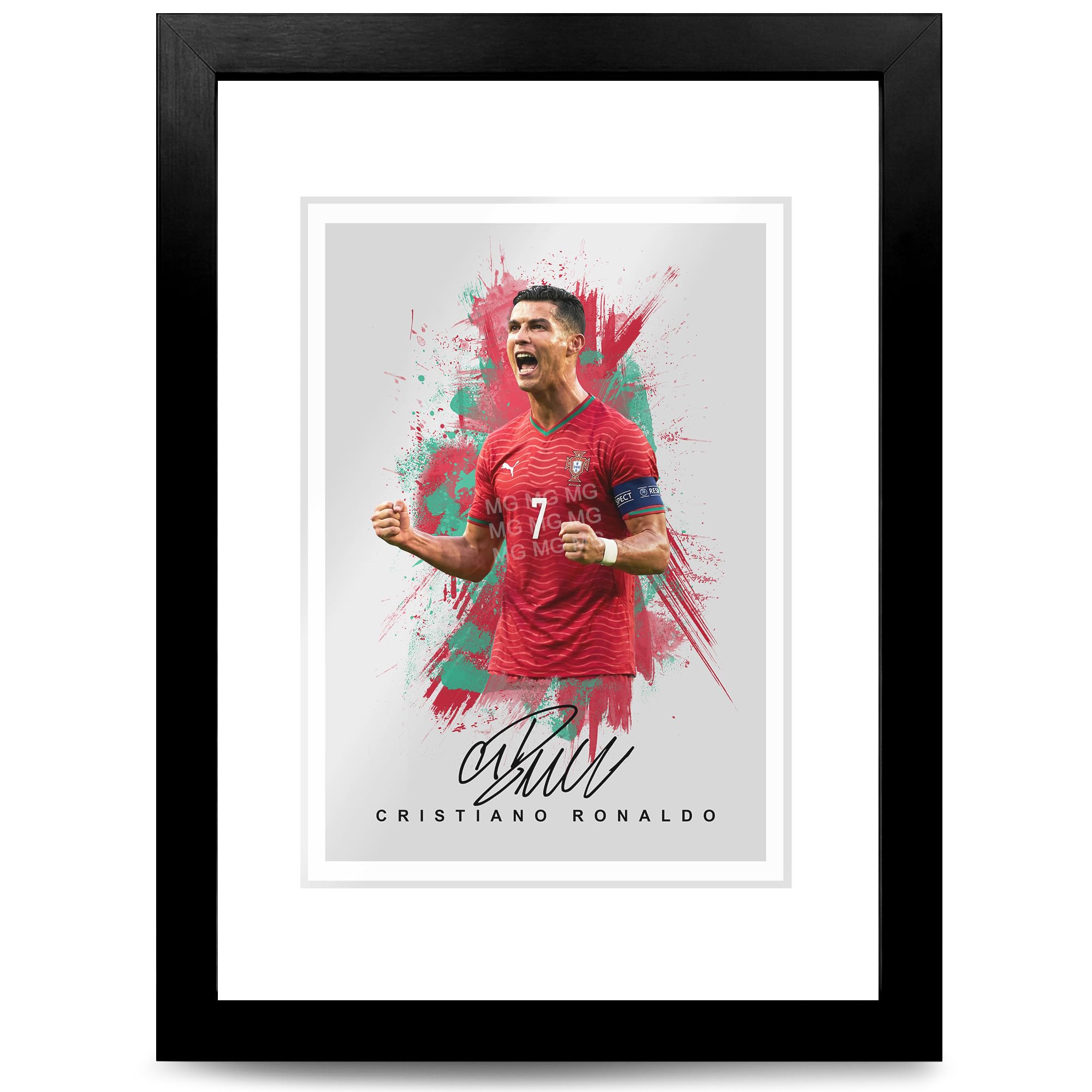 Cristiano Ronaldo Legend Signed Photo Poster Print Picture Display Autograph Memorabilia for football fans Gift Manchester United Real Madrid Juventus Portugal (Portugal A4 framed & mounted)