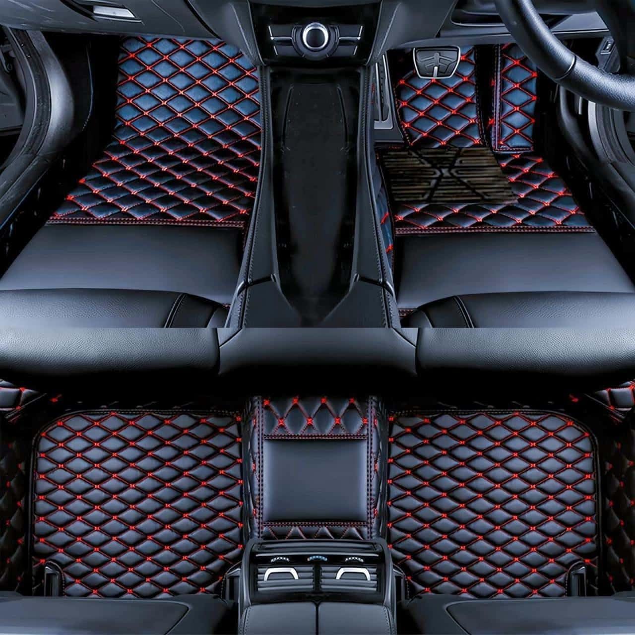 JSHOTRIRV Customized Car Floor Mats compatible for KIA Carens (7seats) 2007-2012 Car Mats All Weather Personalized, Luxury All Weather Cars Mats,B