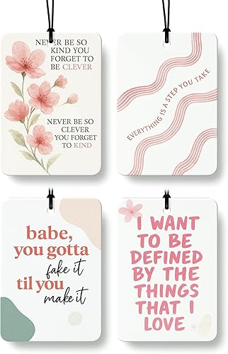 Miniatura 43 de Coquette - Ambientador cristiano para automóvil, 4 unidades, retro verde salvia, ambientador colgante religioso para autos, armario, cajón, libros,