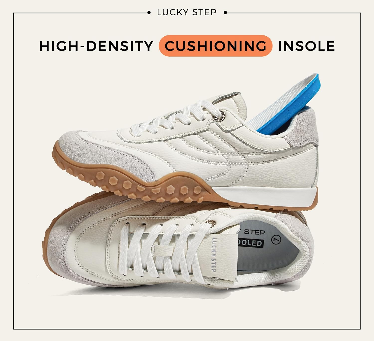 LUCKY STEP Women's Retro Walking Shoes Tennis Non Slip Platform Trainers Fashion Sneakers Work Shoes - Image 5