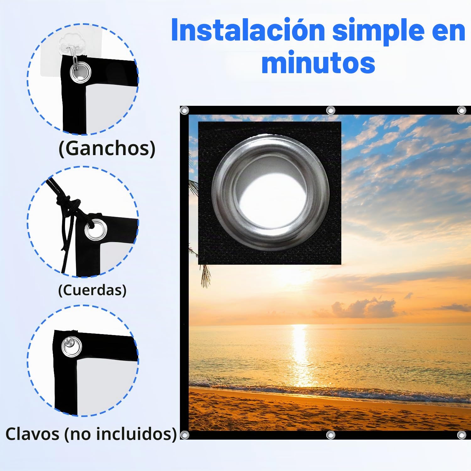 Pantalla de proyector frontal y trasera plegable portátil de 84 pulgadas (213 cm), para interiores y exteriores, 4K 16:9 HD, pantalla de proyección de doble cara para películas, camping