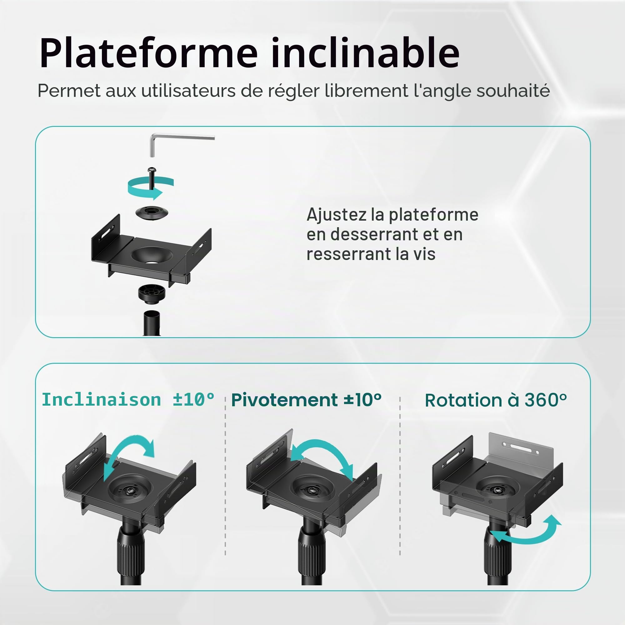 PEGZONE Lot de 2 supports universels pour enceintes, hauteur réglable de 85,8 cm à 112,8 cm, capacité de charge de 5 kg, compatible avec Bose/JBL/Sony, couleur noir