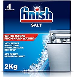Finish, Dishwasher Salt, 2kg, Prevents Limescale and White Residue, Effective Against Hard Water, for Cleaner and Shinier Dishes vs Dishwasher Tablets Alone