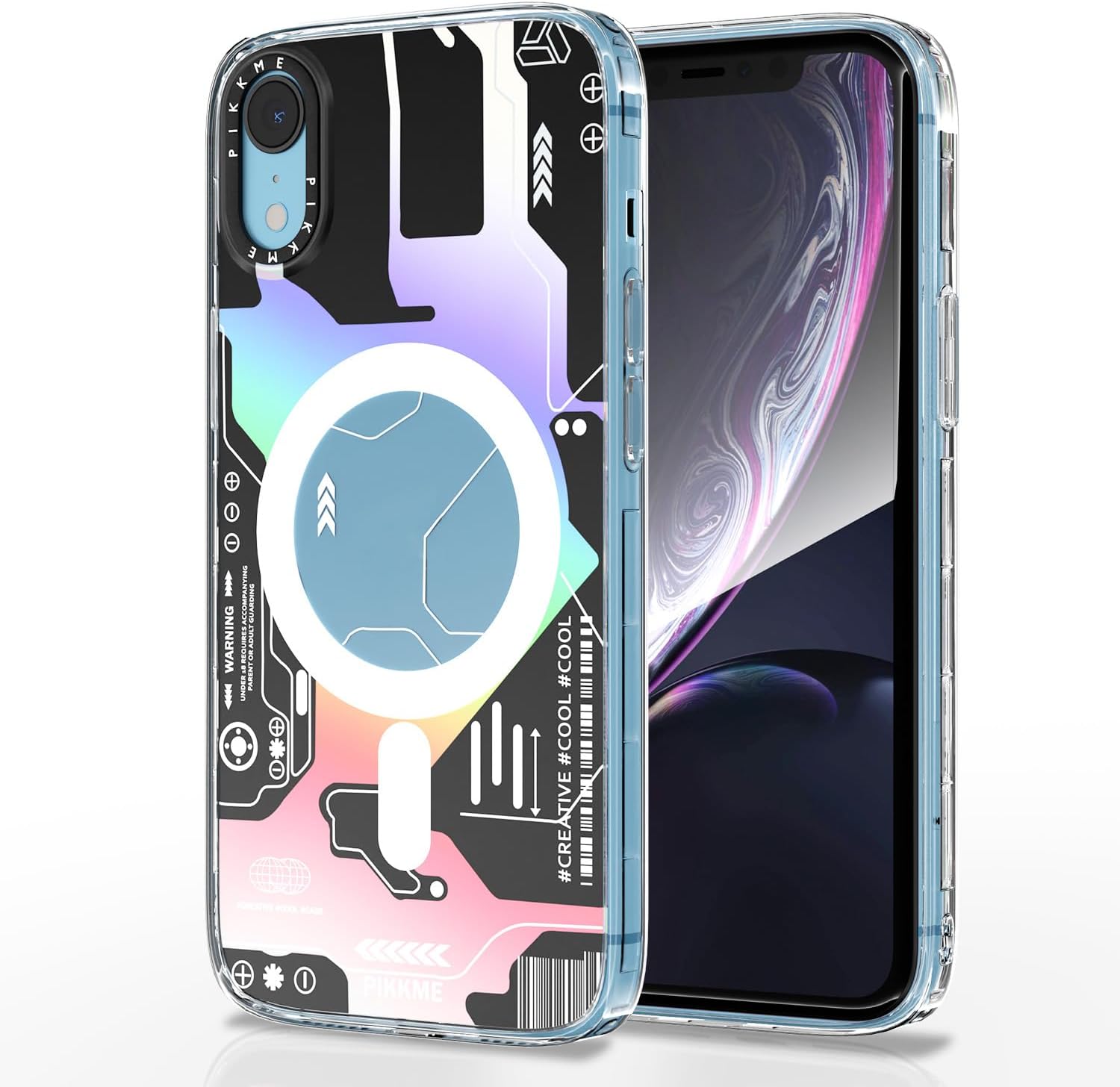 Pikkme Back Cover | Full Camera Protection | Wireless Charging Magnetic Support Mag-Safe Case | Shockproof Bumper Case for iPhone XR (Black)