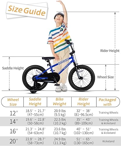 Miniatura 8 de Bicicleta BMX Style para niños de 2 a 8 años de edad, niños y niñas de 12, 14 y 16 pulgadas, bicicleta con ruedas de entrenamiento, freno de