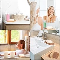 Vista 6 de Juego de 90 protectores de jabón que incluye plato de madera, bolsa exfoliante, almohadillas de ahorro a granel con autodesagüe, soporte de jabón