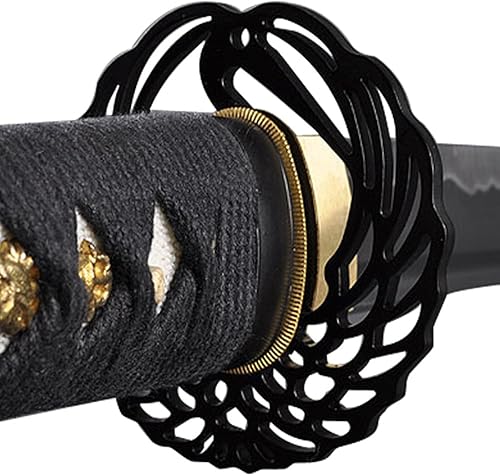 Navidad VentaWakizashi japonés Samurai Espada práctico acero al carbono forjado a mano 1060 templado de calor Full Tang SHARP Negro Funda de madera