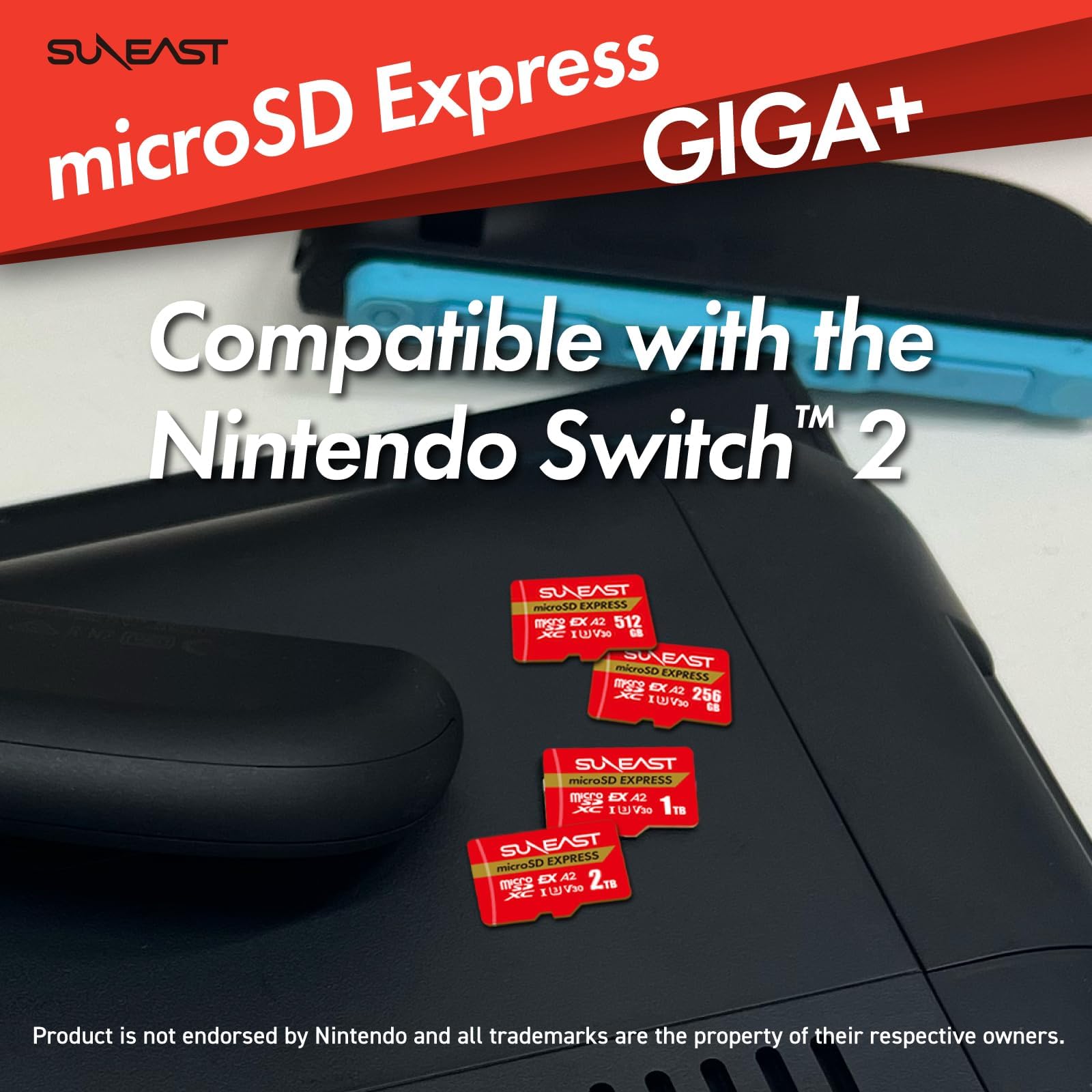 SUNEAST Tarjeta de memoria microSD Express de 512 GB, hasta 900 MB/s de lectura de 620 MB/s de escritura, U3 V30 UHS-I A1, compatible con Nintendo-Switch 2, Steam Deck, almacenamiento de alta