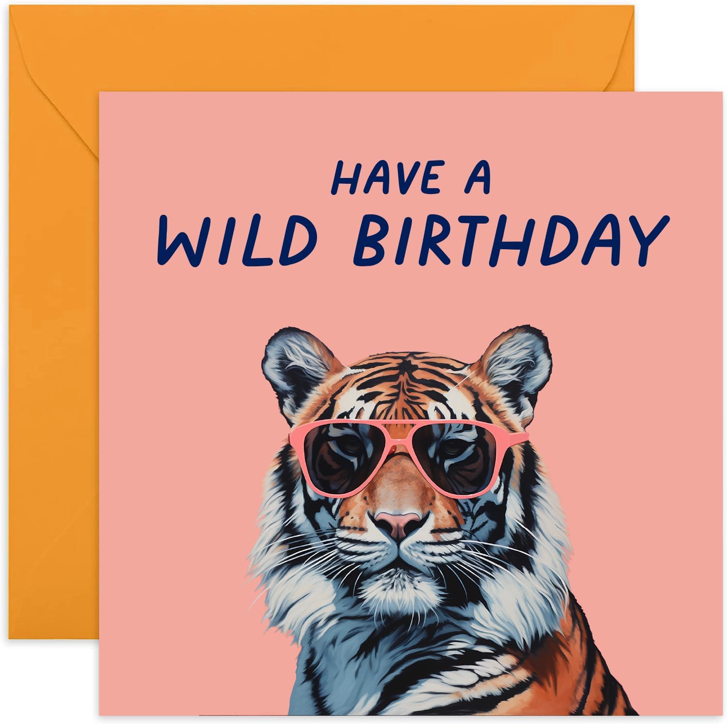 Old English Co. Fun Birthday Cards for Her - 'Wild Birthday' Tiger - Funny Birthday Cards for Him - Sister Birthday Card - Best Friend Birthday Card -
