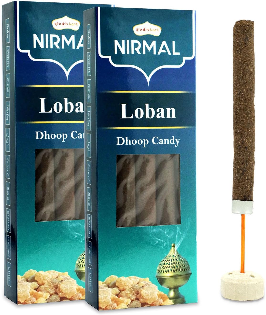 Shubhkart Nirmal Loban Dhoop Candy 10N (Pack of 2) Natural Organic Dual Fragrance Dry Dhoop Stick for Pooja, Meditation, Festivals and Spiritual Events (10N x 2)