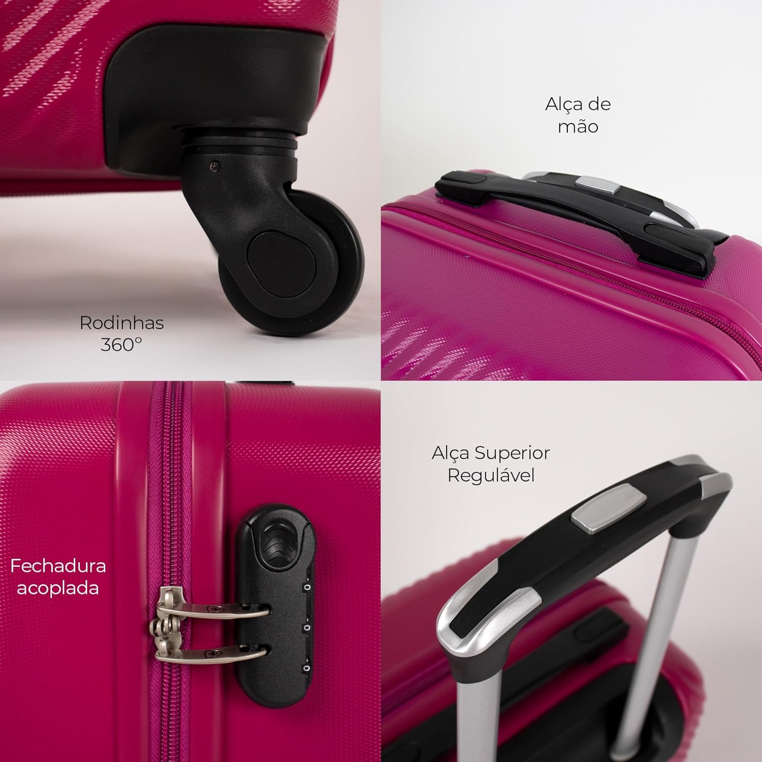 Swiss Move, Mala de Viagem 10kg, Zug, De Bordo, Pequena, 4 Rodas - Pink