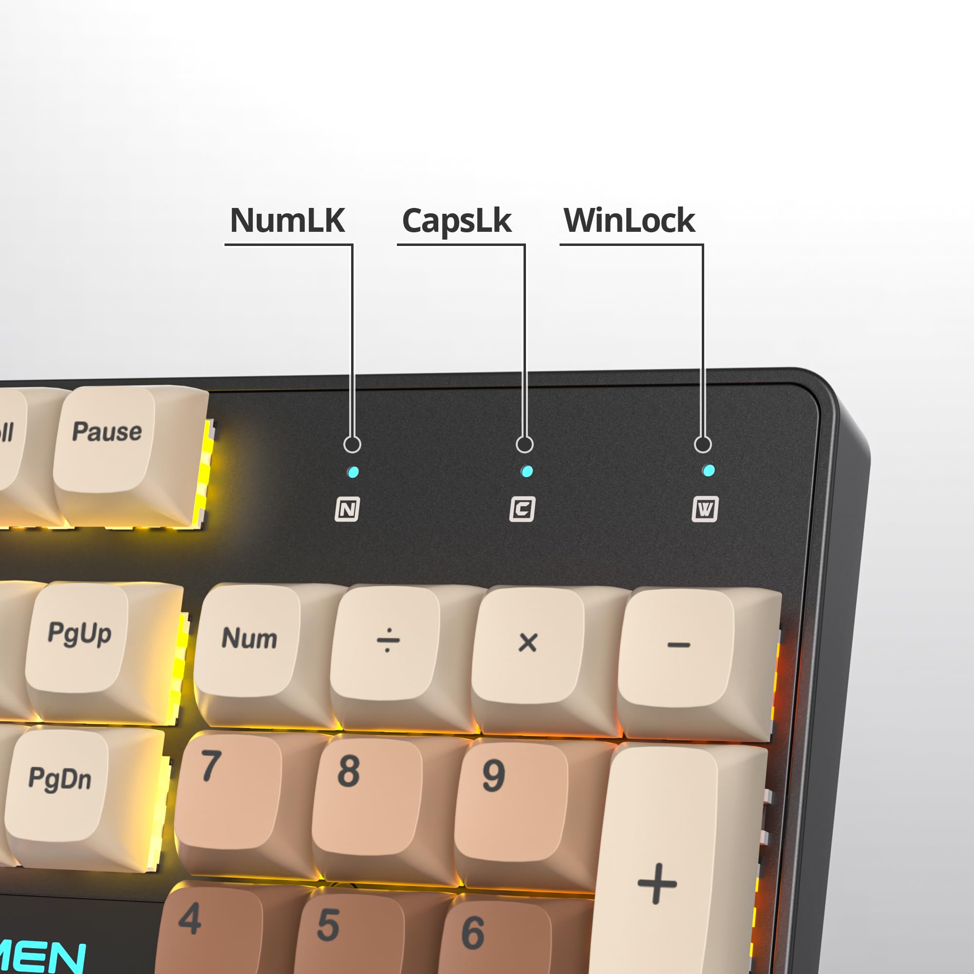 SOLIDEE tastiera gaming meccanica 100%,US Layout QWERTY,Tastiera da Gioco Cablata 104 Tasti Retroilluminata RGB con Tastierino Numerico,Tastiera Meccanica NKRO per laptop Windows(104 Coffee)
