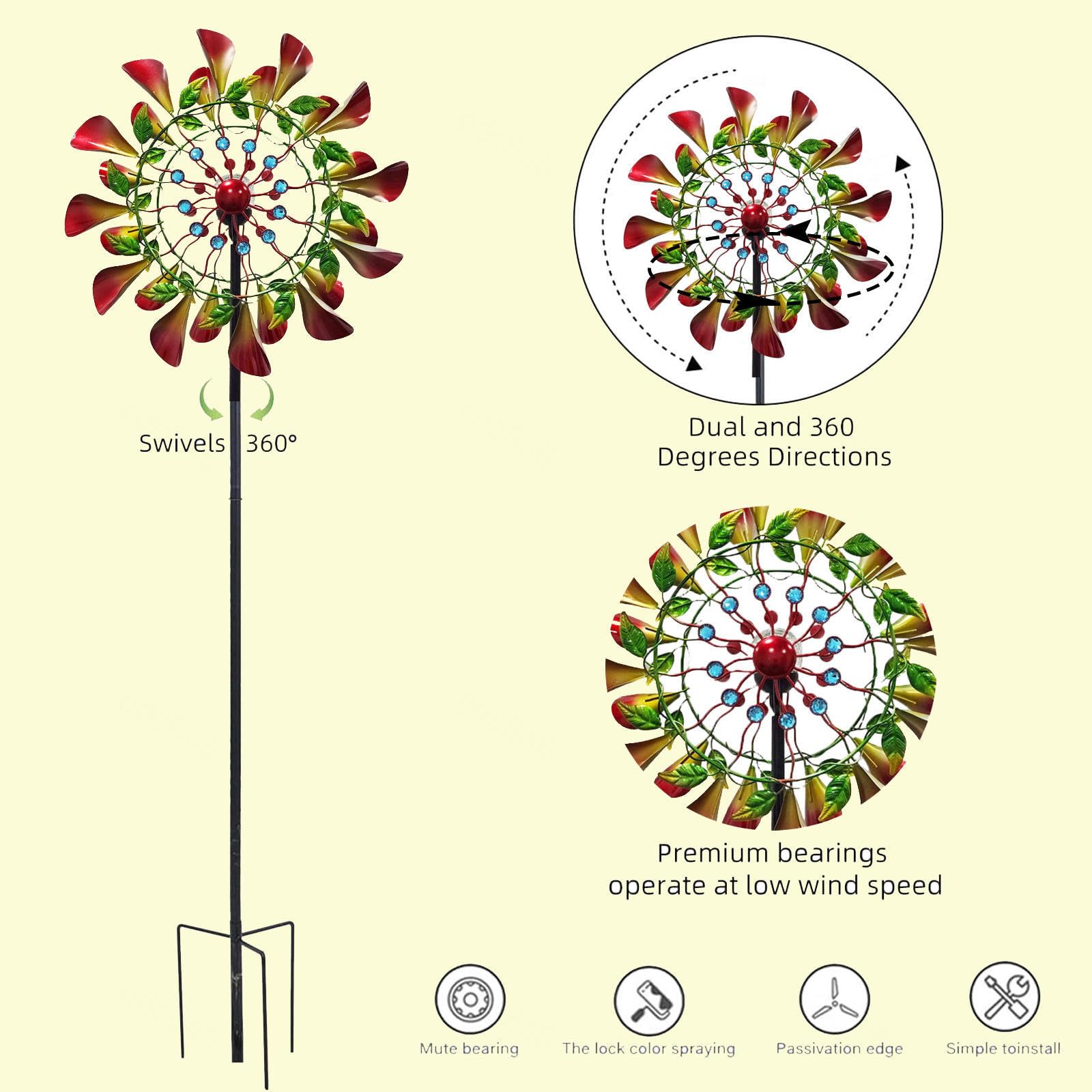 210.8 cm wiatrak wiatrak podwójny kierunek bardzo duży wiatrak