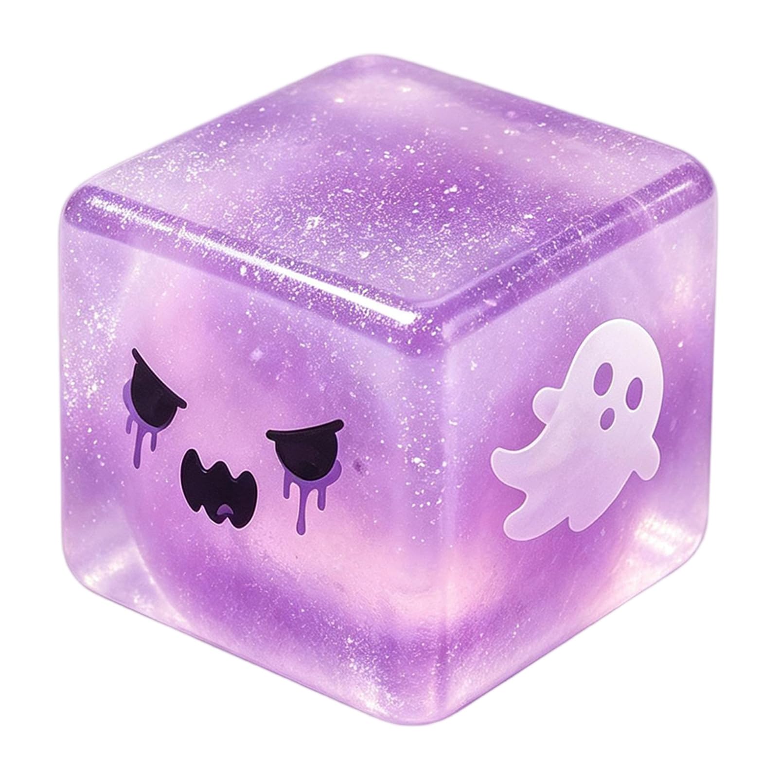 Halloween Ghost Cube Squishy Stress Ball (Purple)