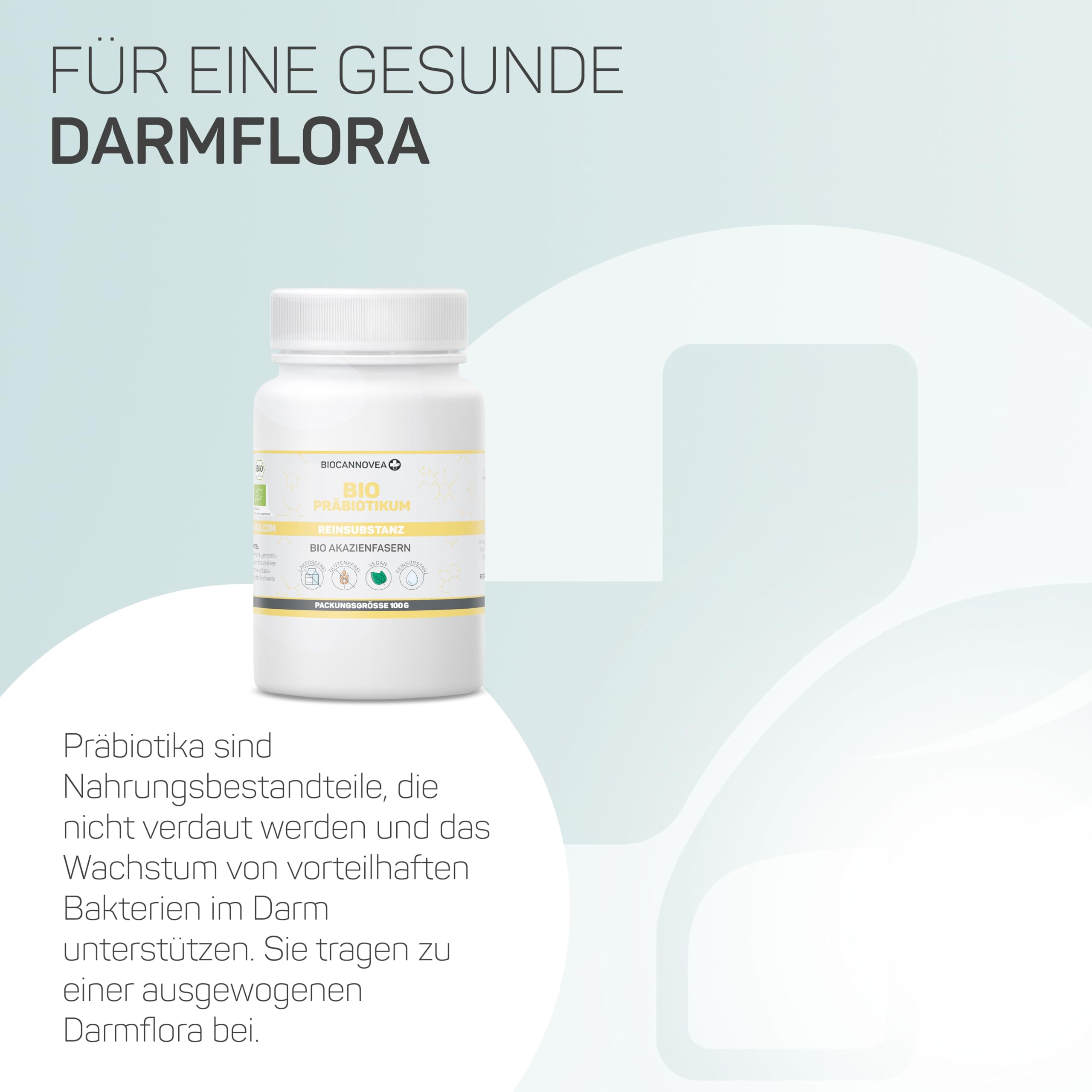 Bio Präbiotikum - mit Akazienfasern zur Unterstützung des Darmgesundheit - fördert Immunsystem & Darmflora und unterstützt die mentale Gesundheit - in Österreich produziert