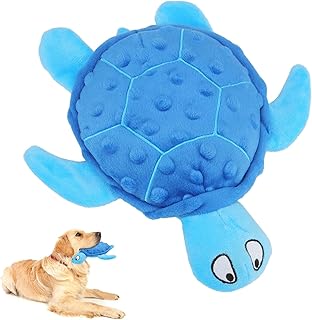 TONYFY Squeaky Dog Toy - Sea Turtle Plush, Interactive Toy for Puppies for Teething Chew Toy for Small Dogs (Blue) product image