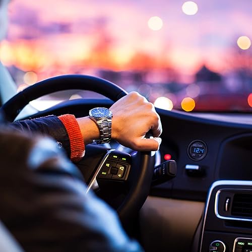 Miniatura 6 de Frienda Medidor de voltaje de automóvil de 12 V CC, pantalla LED, voltímetro digital de panel redondo, voltímetro compatible con vehículos,