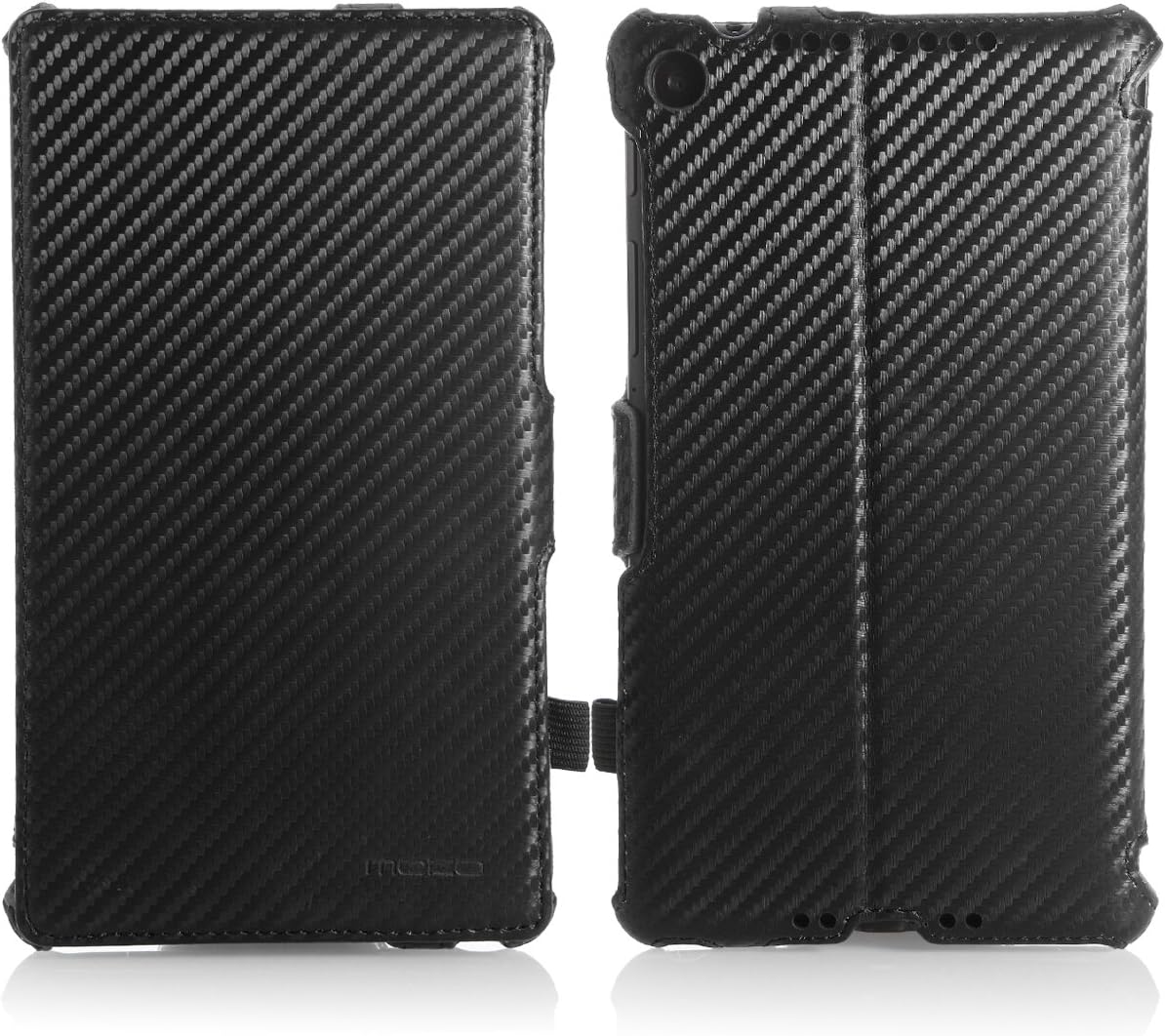 Case Compatible with Google Nexus 7 2013 FHD 2nd Gen, Slim-Fit Multi-Angle Stand Cover Case with Auto Wake/Sleep Fit Google Nexus 2 7.0 Inch 2013 Generation Android 4.3 Tablet, Carbon Fiber Black