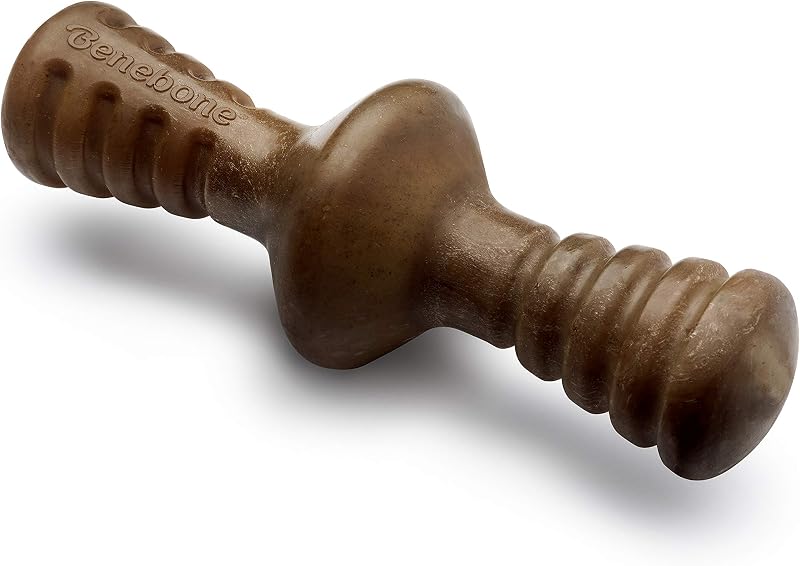 Benebone Zaggler Juguete masticable para perros con ruedas para masticadores agresivos, tocino real, fabricado en Estados Unidos, gigante