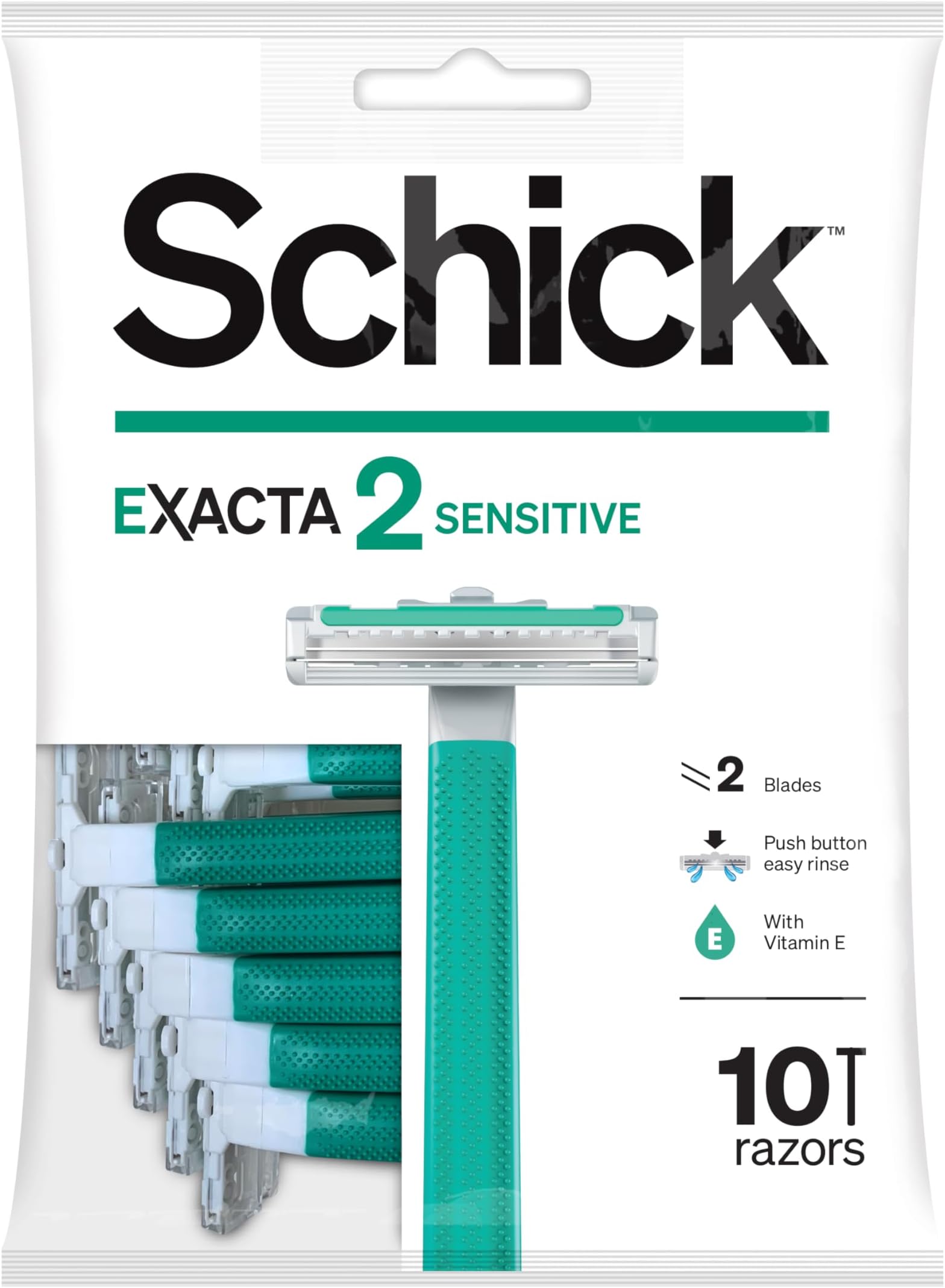 Schick Exacta2 Sensitive Disposable Razor, 10 Count (1Pack)