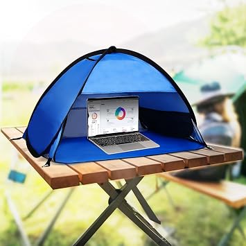 Laptop Sunshade Tent-Portable Sun Shade & Water-Resistant Beach Tent for Outdoor Work, Computer Privacy Hood & Glare Shield for Laptop, Towels, Drinks