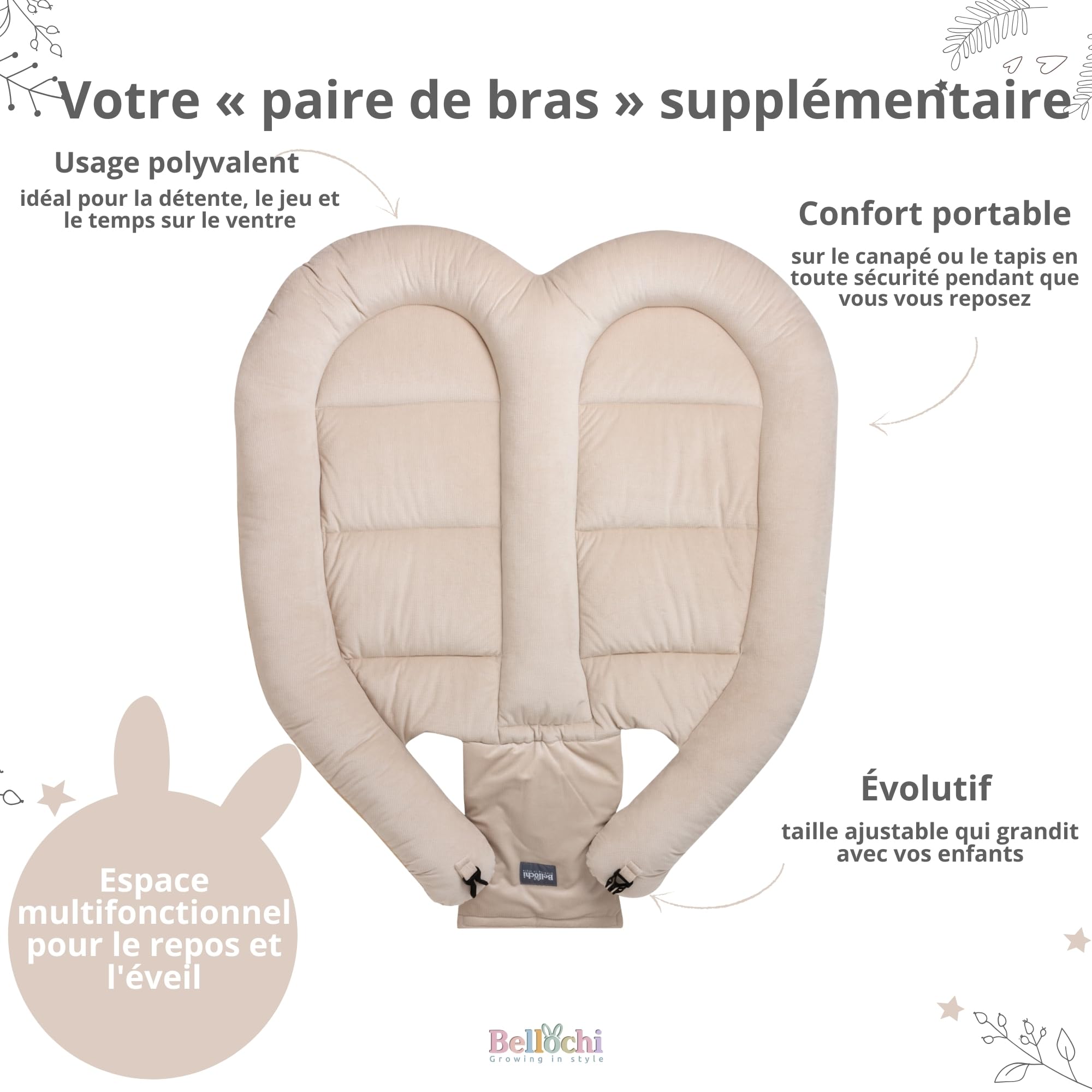 Cocoon Bellochi pour Jumeaux | Nid pour Bébé 100x100 cm | Cocon de Bébé | Sécurité et Confort | Cocon Multifonctionnel | LUX Collection