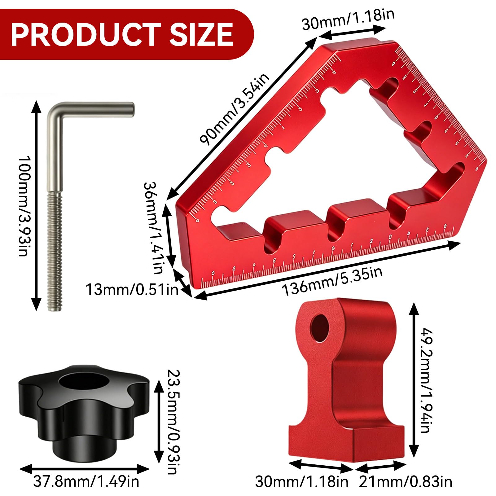 45/90 Grad Winkel Klemme Positionierwinkel, Holzbearbeitung Rechtwinkel Befestigung 45 ° 90 ° Aluminium Legierung Positionierung Quadrat Metric 0-12cm Rechtwinklige Klemmen Winkelspanner
