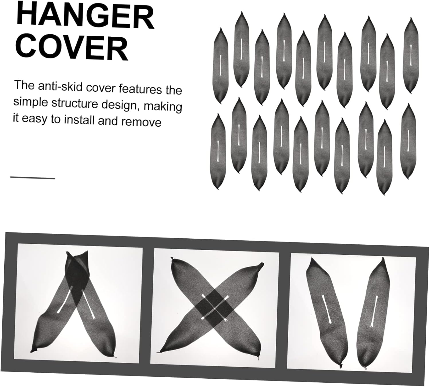 MAGICLULU 20pcs Skid Sponge Hanger Covers for Bulk Purchase Sponge Black Hangers Home