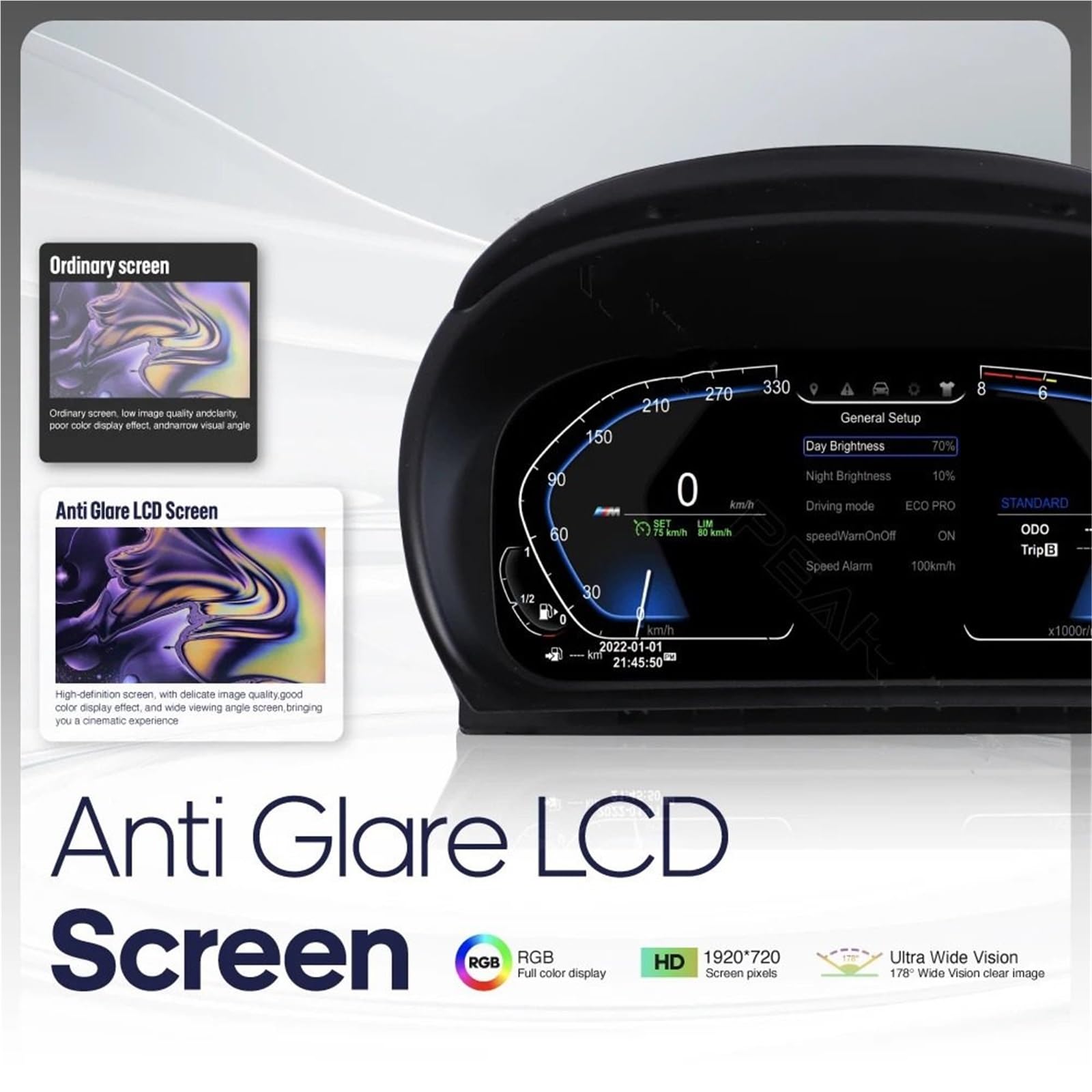 Head Up Display Auto Adatto per BMW Serie 3 E90/E91/E92/E93 2005-2012 Cruscotto digitale LCD con lettore di strumenti virtuali per auto(2005-2012)
