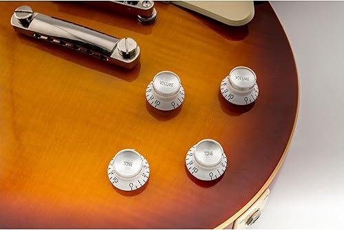 Miniatura 37 de Musiclily Pro Imperial Pulgadas Tamaño Top Hat Bell Reflector 2 Volumen 2 Tonos Perillas Set para USA Les Paul SG Guitarra Eléctrica Ámbar