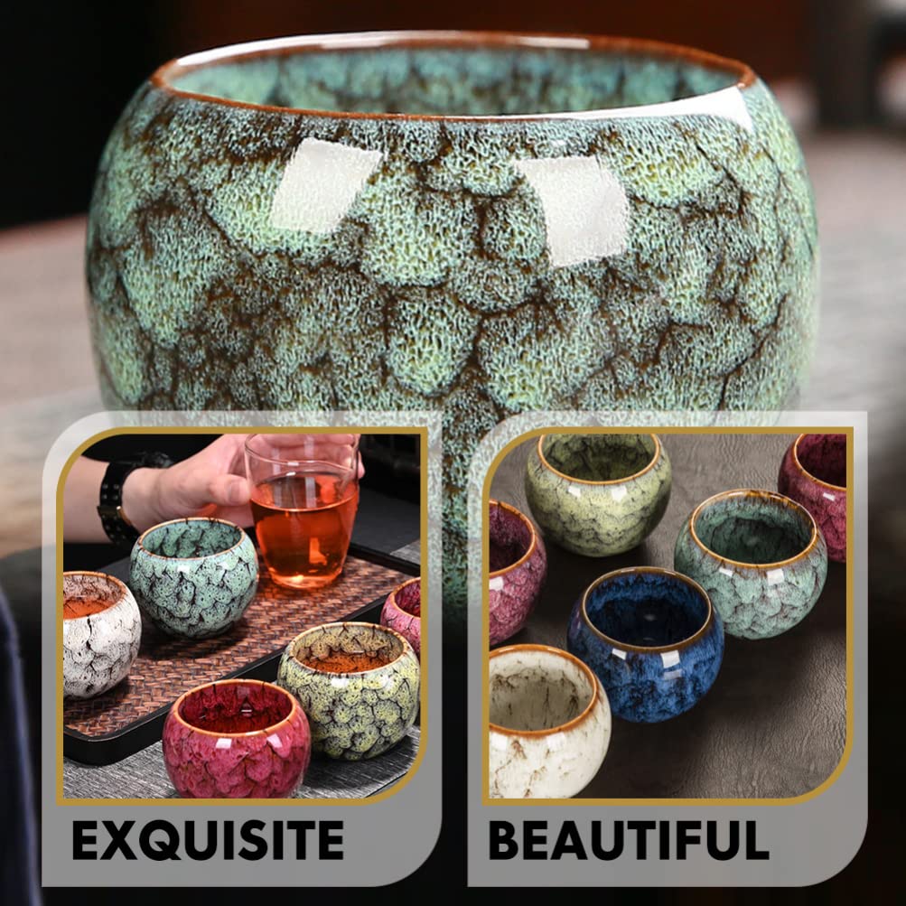 HEMOTON Tasse à Thé en Céramique Kung Fu Tasse de Thé à Café Chinois Poterie Tasses de Thé en Porcelaine Tasse de Thé Asiatique Tasse Japonaise Green