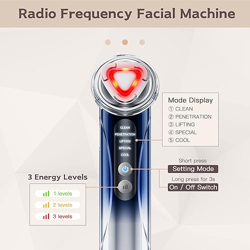 Miniatura 4 de Máquina facial de radiofrecuencia  Uso en el hogar Anti-envejecimiento de la piel Apriete Rejuvenecimiento Dispositivo de cuidado de la piel,