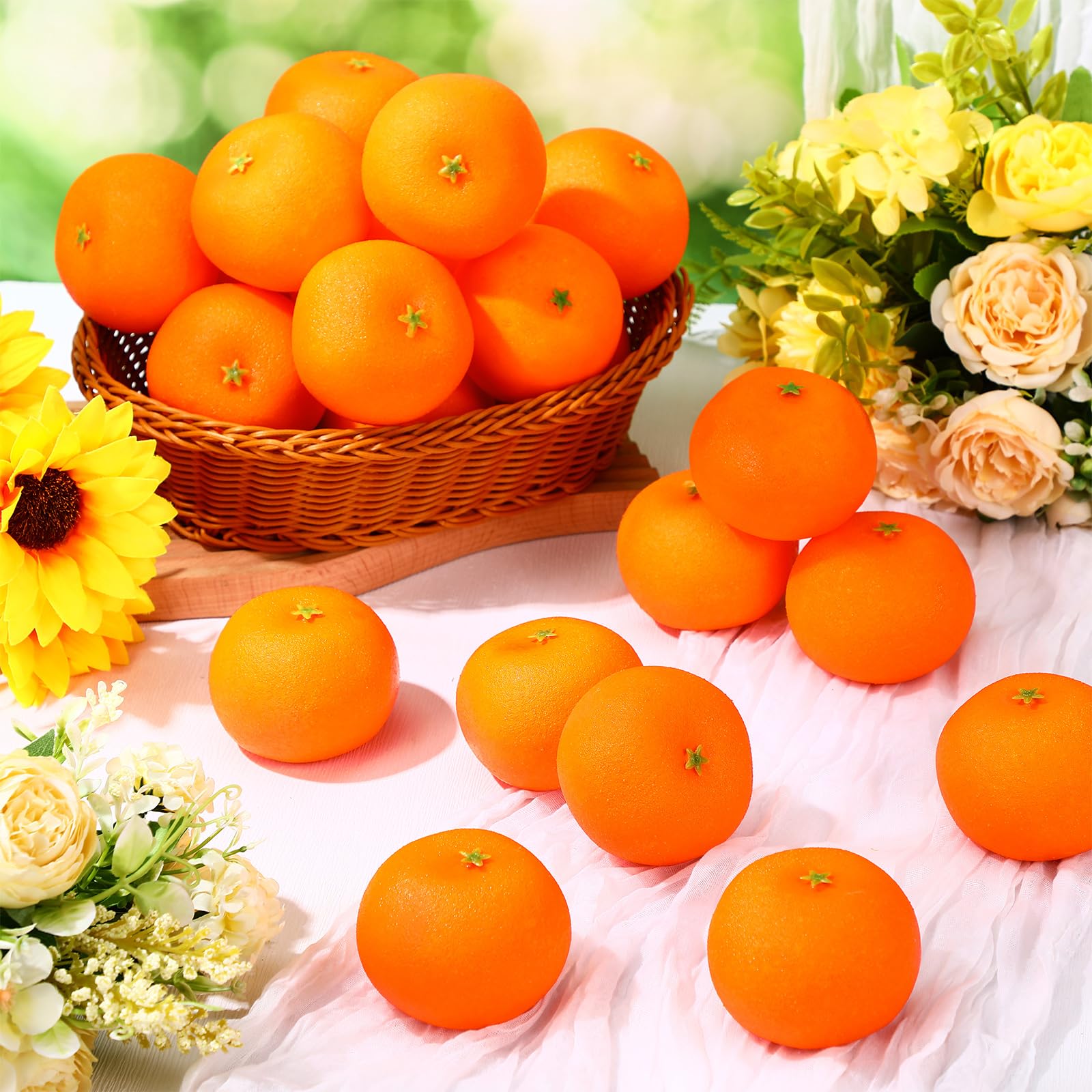 WinnerWhy Künstliche Orangen, künstliche Orangen, künstliche Früchte zur Dekoration, 7,6 cm, lebensechte Mini-Früchte für Schalen, Dekoration, Tischdekoration, Zuhause, Küche, Party-Dekoration,