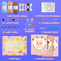 Vista 4 de Uluck Kit de ganchillo para principiantes, kit de ganchillo para adultos con tutoriales en video paso a paso, kit de animales de ganchillo - perro