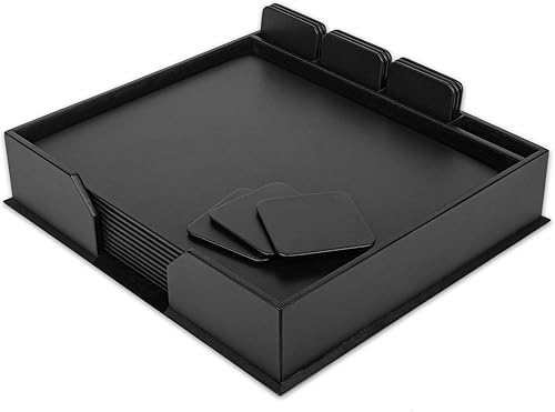 Miniatura 1 de Dacasso Juego de sala de conferencias, posavasos de cuero de lujo y secantes de escritorio para mesa de conferencias, accesorios de oficina