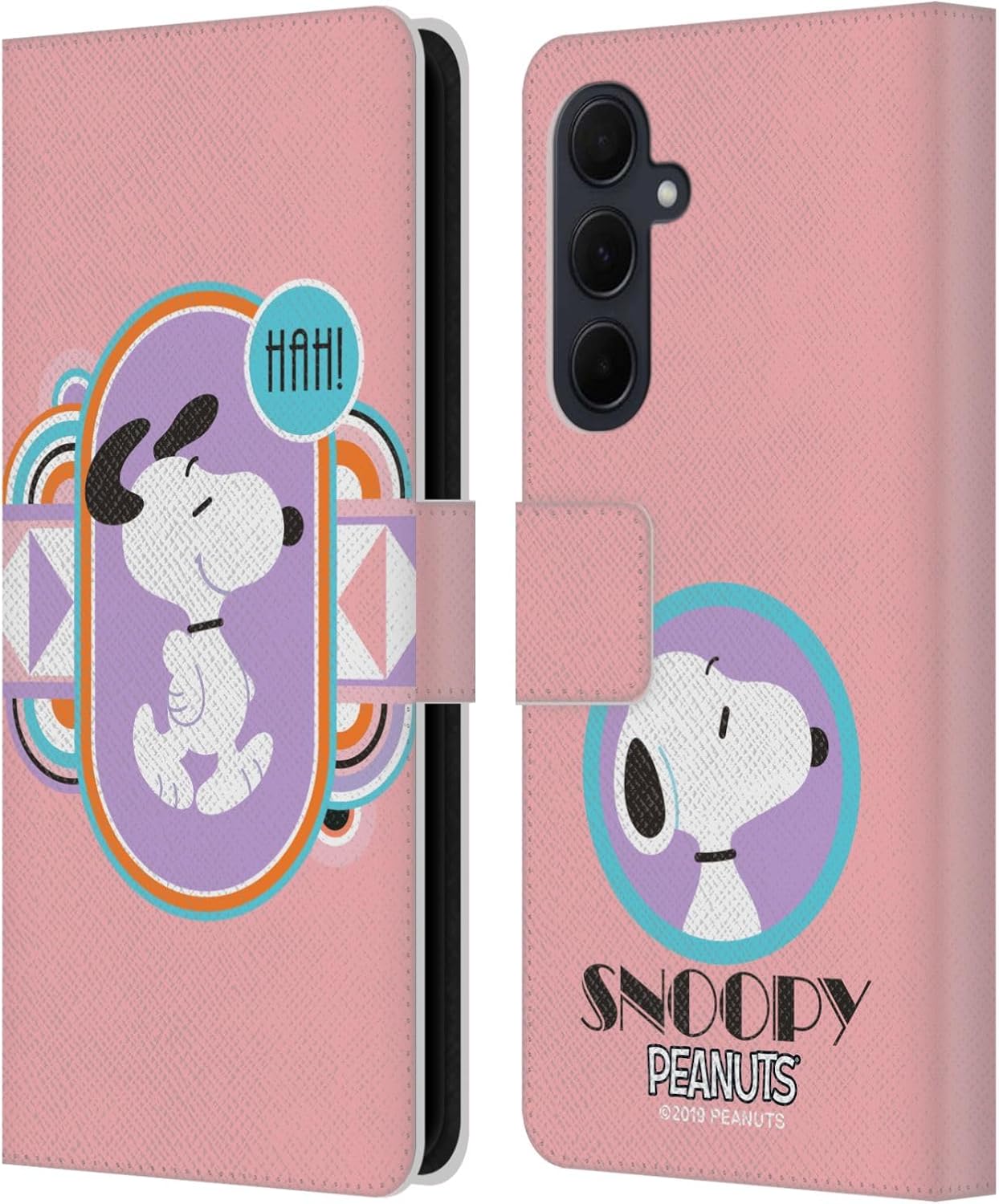 Head Case Designs Officially Licensed Peanuts Pastels Snoopy Deco Dreams Leather Wallet Case Compatible with Samsung Galaxy A35 5G