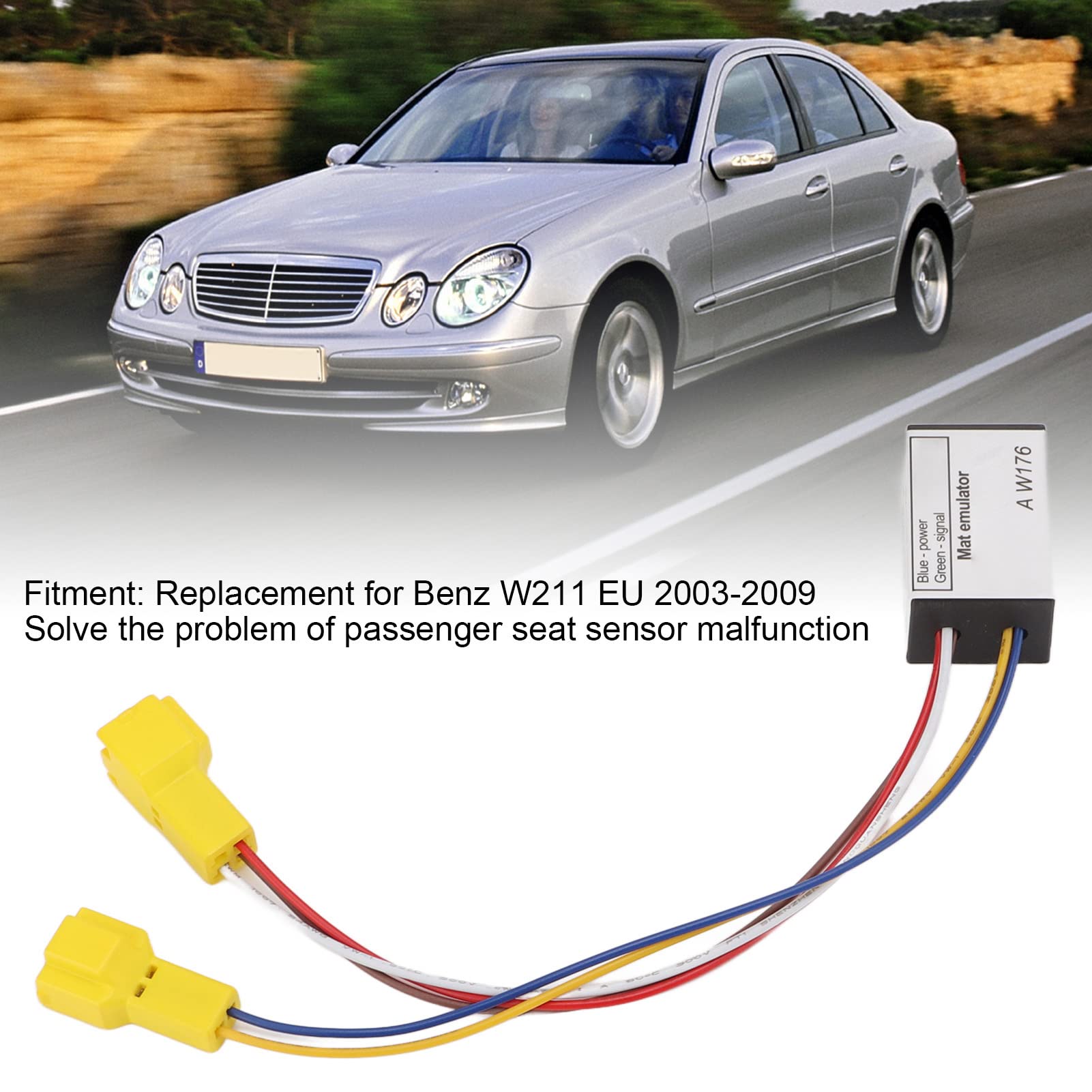 Sensormatten-Belegungs-Bypass-Emulator, W211 Sitzmatten-Bypass, Sensormatten-Belegungs-Bypass-Emulator, Beifahrer-Sensor-Emulator für W211 EU 2003–2009