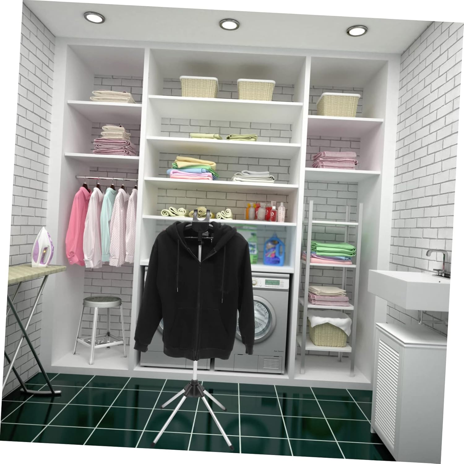 VALICLUD 1Set Foldable Garment Steamer Hanger Stand Adjustable Clothes Drying Rack for Handheld Ironing Machine Portable Design for Convenient Storage
